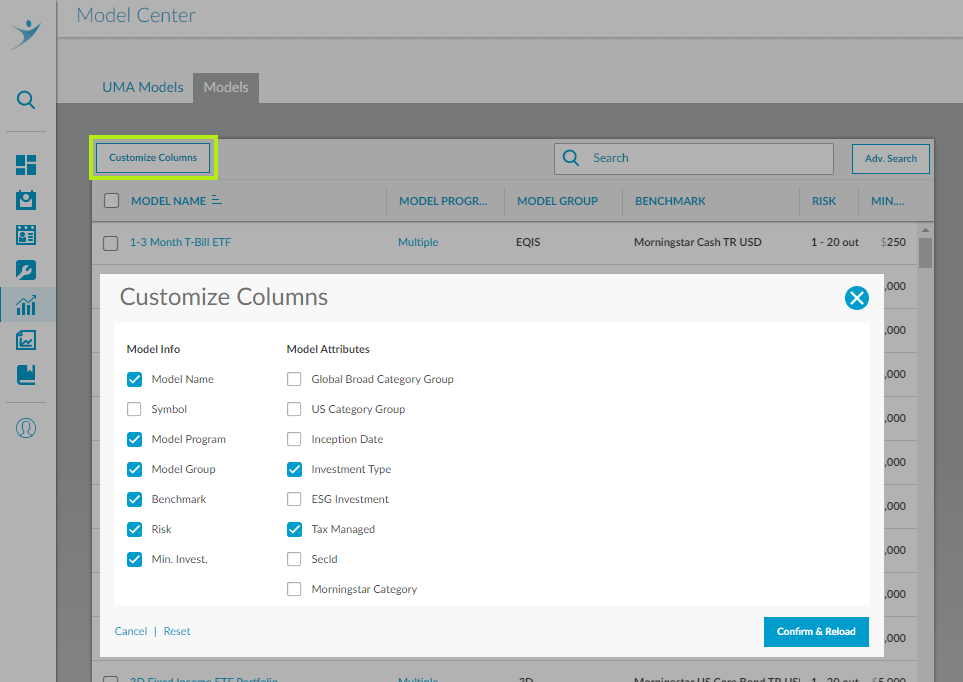 model-center-customize-columns-phase-1